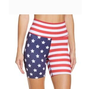 Beach Riot Bike Shorts America Flag Stars/Stripes Red White Blue 4th July NWT XS